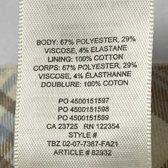 Aritzia Sunday Best Plaid Pleated Mini Skirt - Blue Brown Cream - Size 10 - Picture 5 of 5